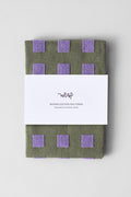 Squares Tea Towel (Olive/Lilac)
