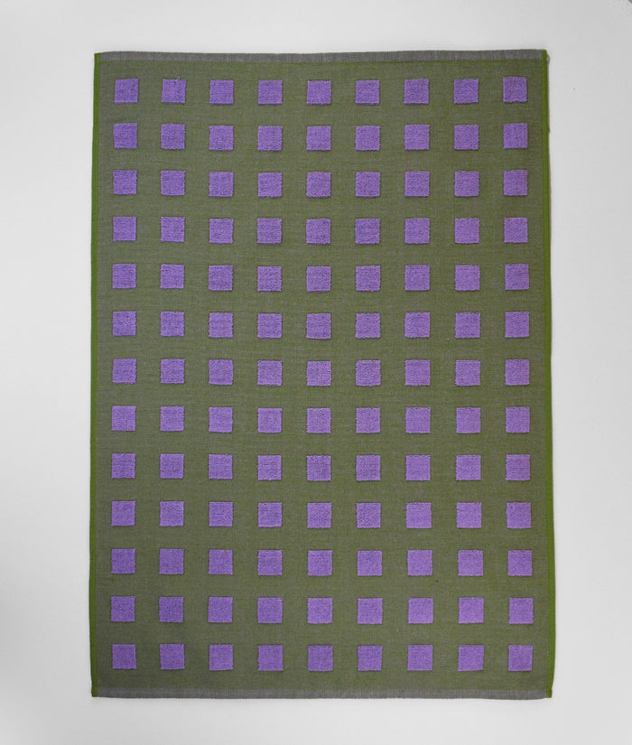 Squares Tea Towel (Olive/Lilac)