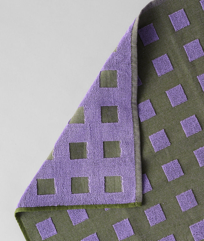 Squares Tea Towel (Olive/Lilac)
