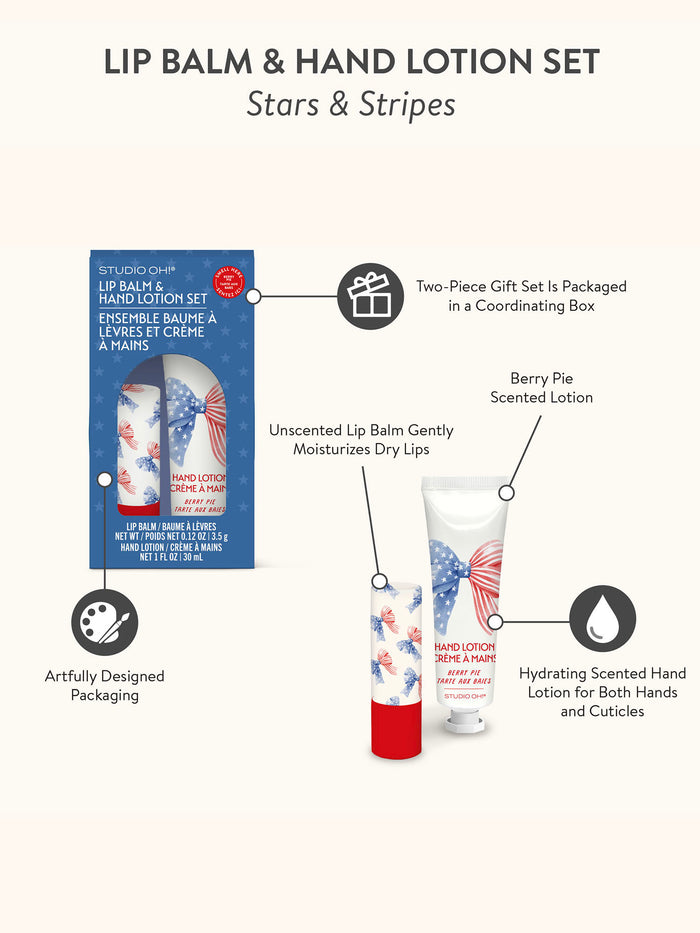 Stars & Stripes Lip Balm & Hand Lotion Set