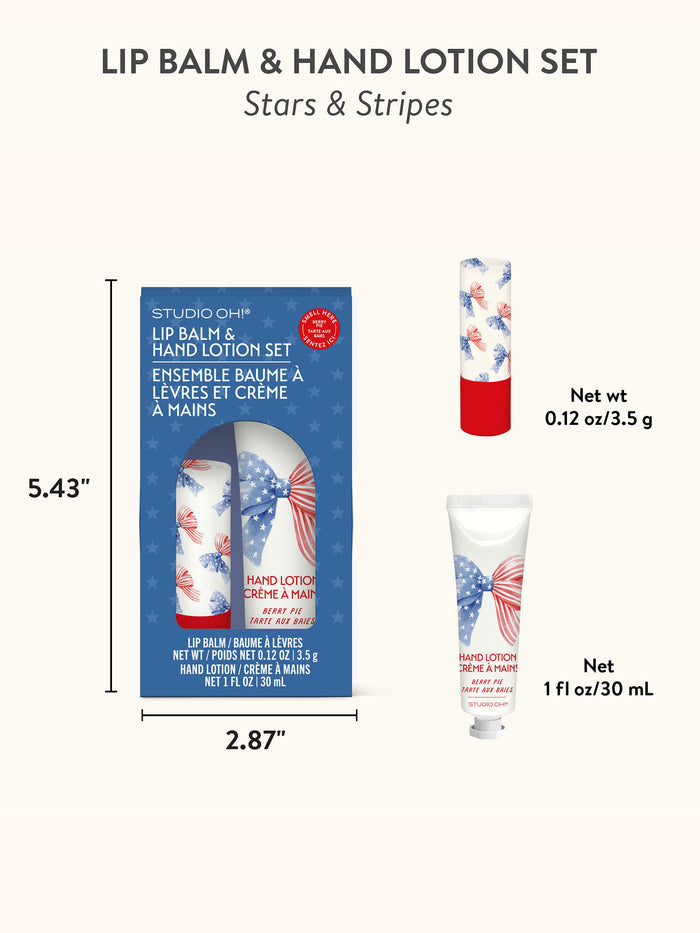 Stars & Stripes Lip Balm & Hand Lotion Set