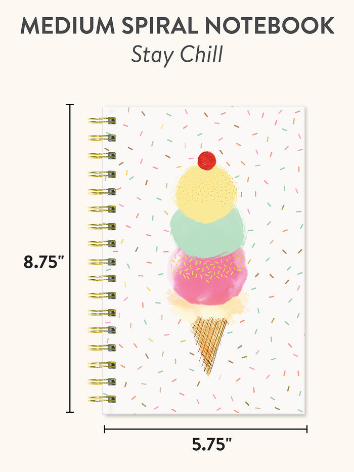 Stay Chill Medium Spiral Notebook