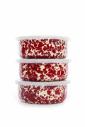 Storage Bowl (Burgundy/Cream Splatter)