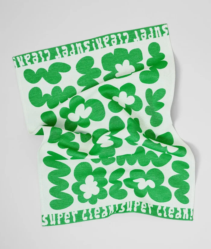 Super Clean Flowers Tea Towel
