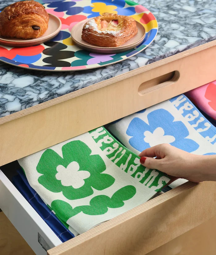 Super Clean Flowers Tea Towel