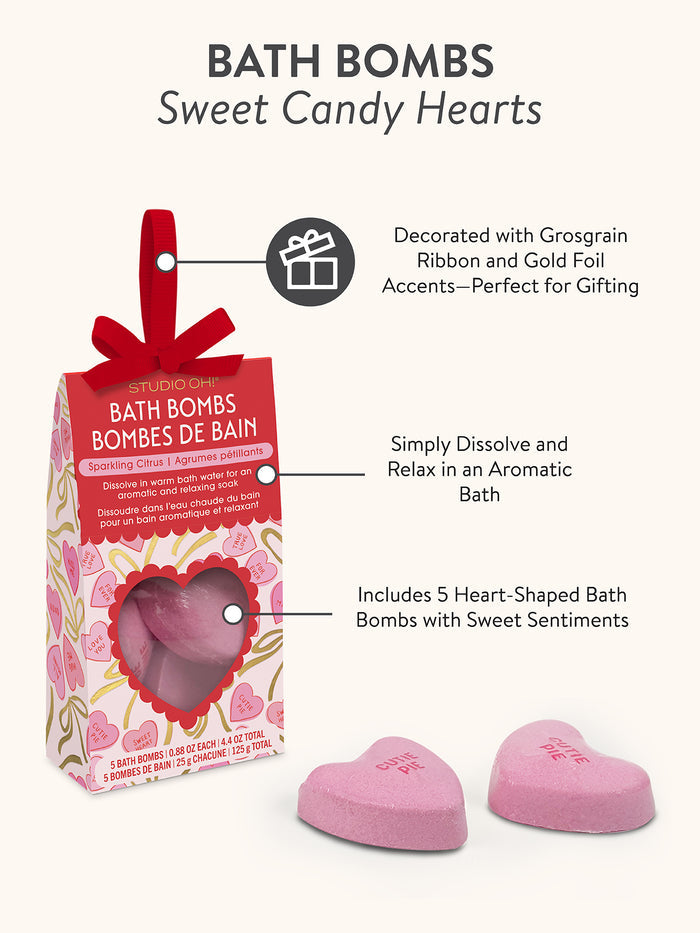 Sweet Candy Hearts Bath Bombs