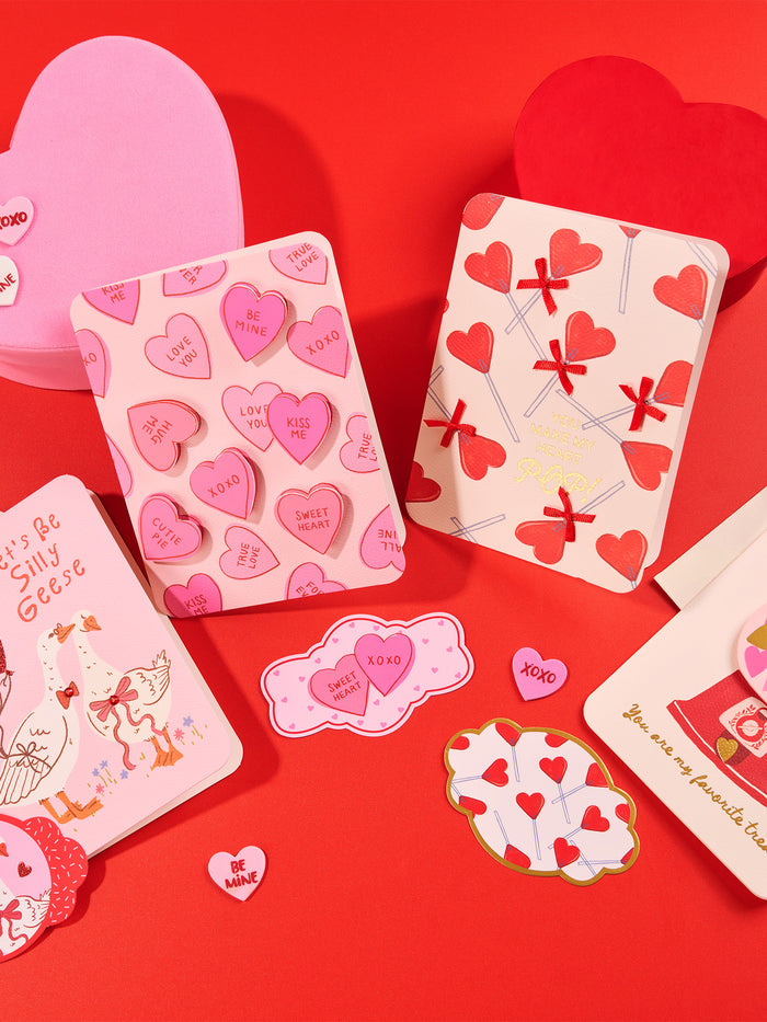 Sweet Candy Hearts Deluxe Greeting Card