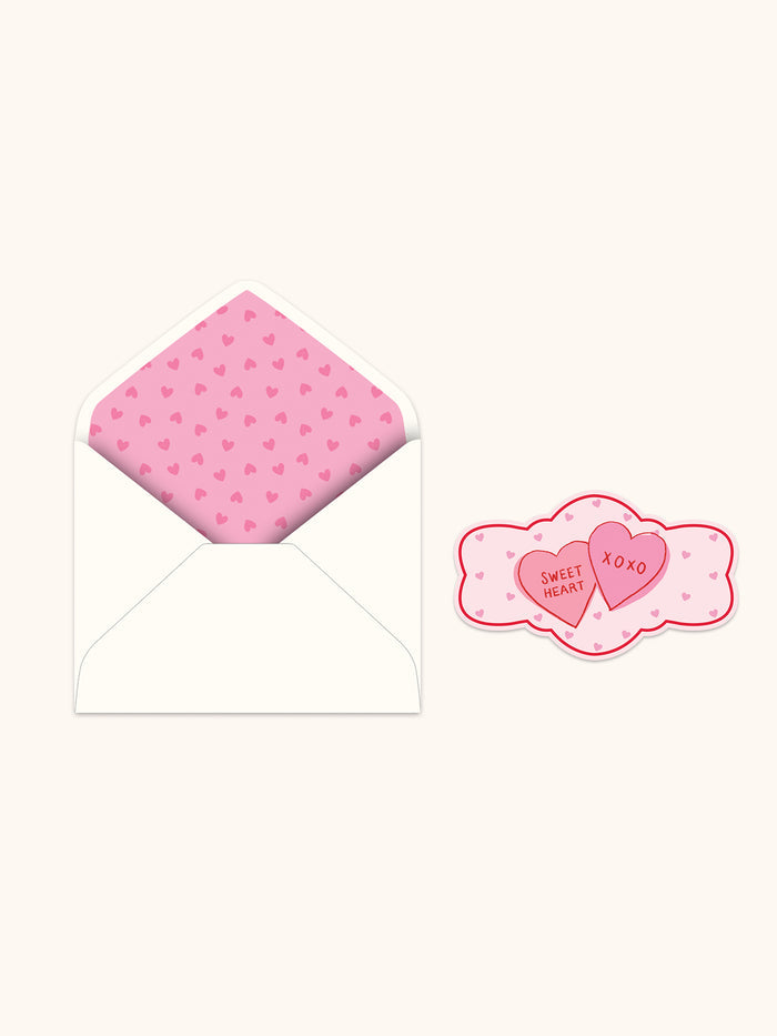 Sweet Candy Hearts Deluxe Greeting Card