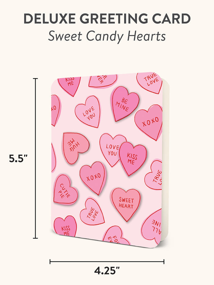 Sweet Candy Hearts Deluxe Greeting Card