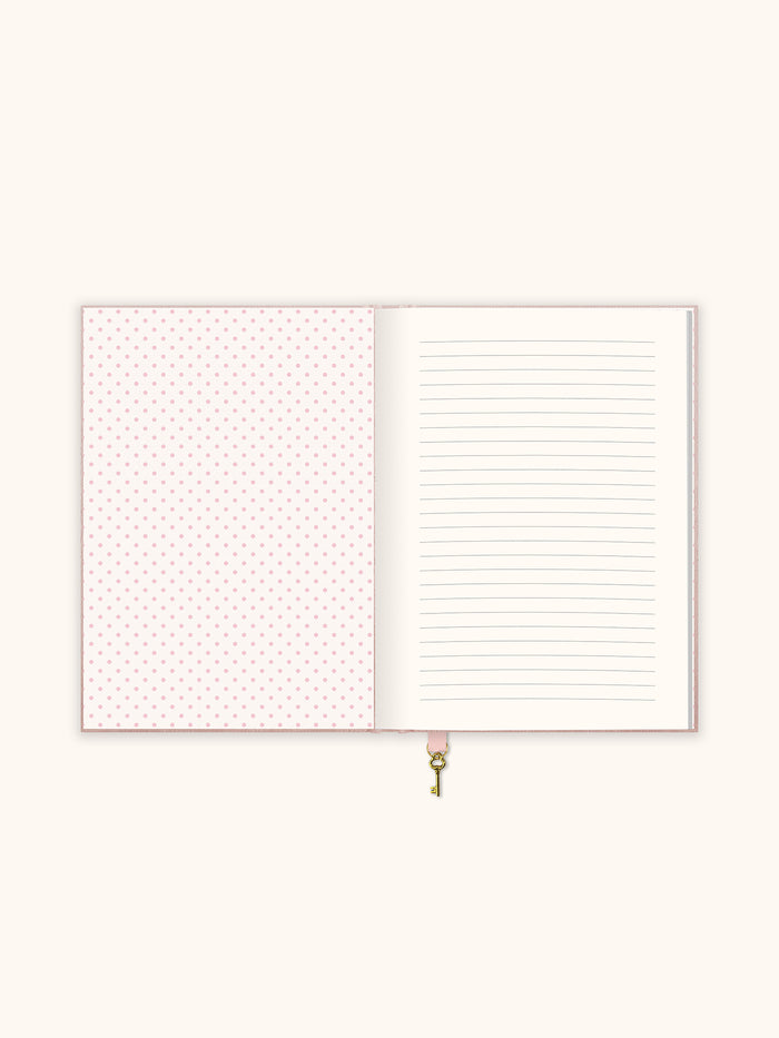 Sweetheart Pink Bow Olivia Velvet A5 Journal