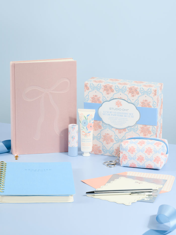 Sweetheart Pink Bow Olivia Velvet A5 Journal
