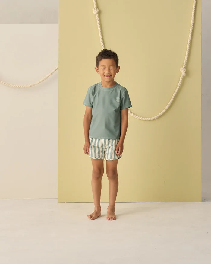 Swim Trunk (Green Stripe)