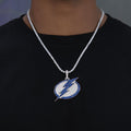 Tampa Bay Lightning Official NHL Logo Pendant in White Gold