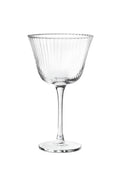 Coupe glass with ribbed texture