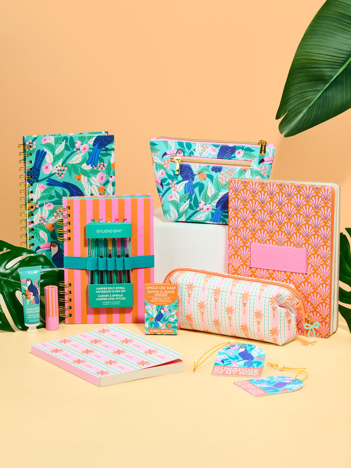 Tropical Blooms Casey Notebook with Phone Loop