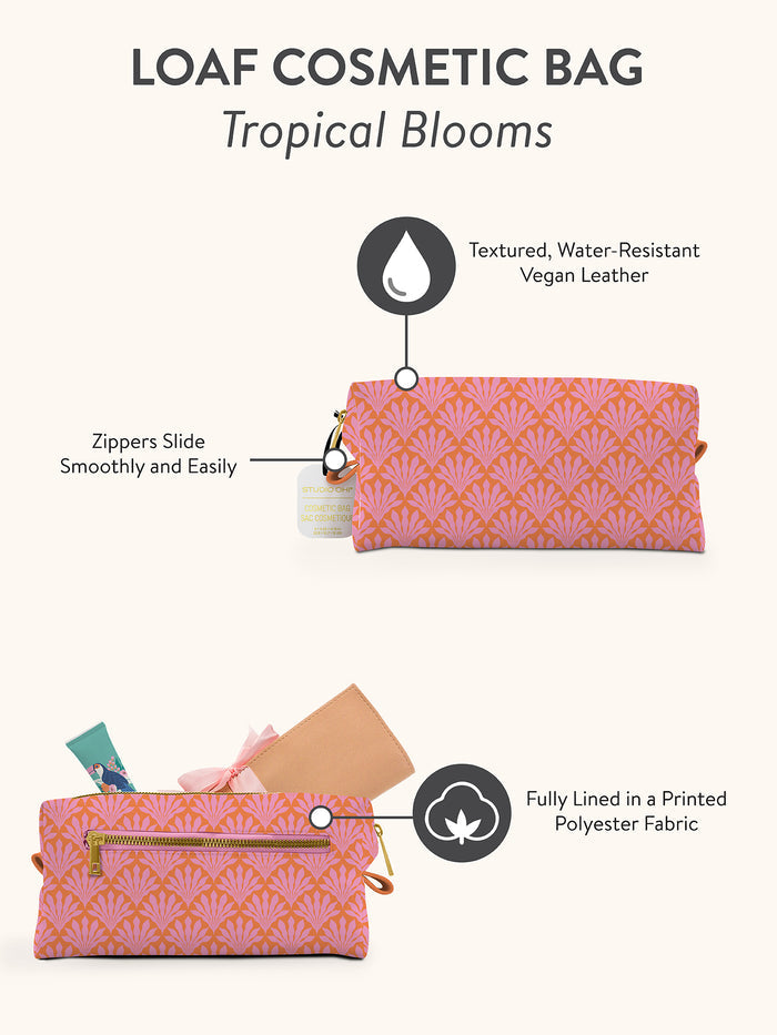 Tropical Blooms Cosmetic Loaf Pouch