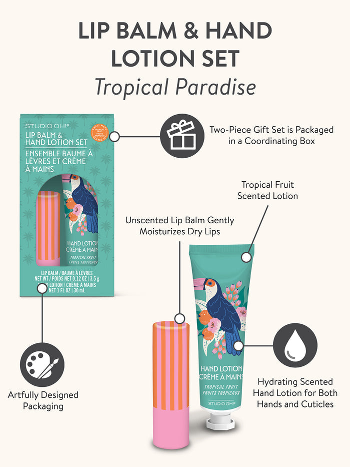 Tropical Paradise Lip Balm & Hand Lotion Set