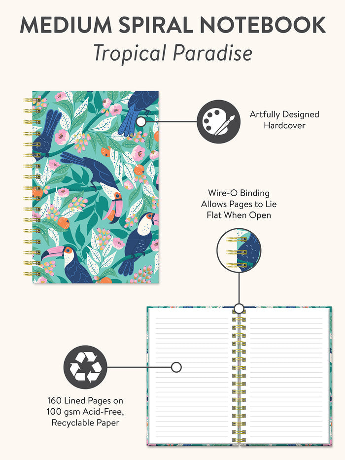 Tropical Paradise Medium Spiral Notebook