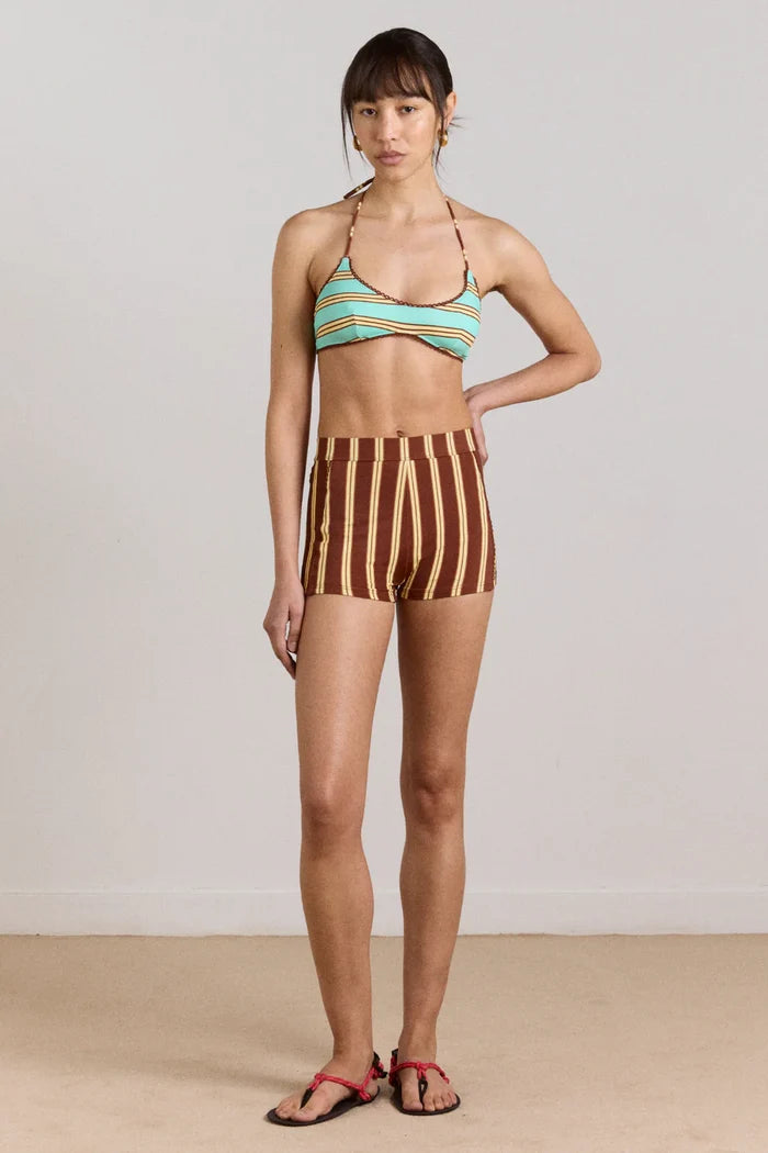 Trudi Reversible Bikini Top (Mint/Choc Stripe)