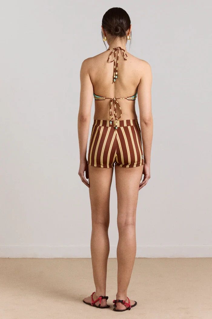 Trudi Reversible Bikini Top (Mint/Choc Stripe)