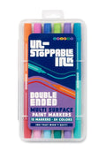 Un-Stopable Ink double-ended multi-surface paint markers in packaging on a white background