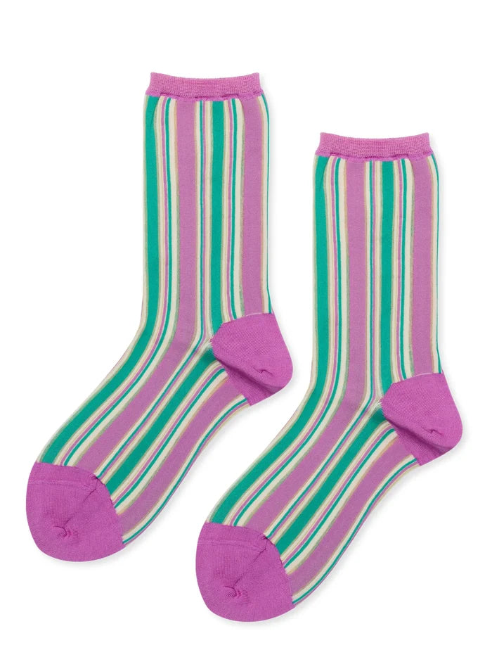 Vertical Pin Stripe Crew (Orchid)