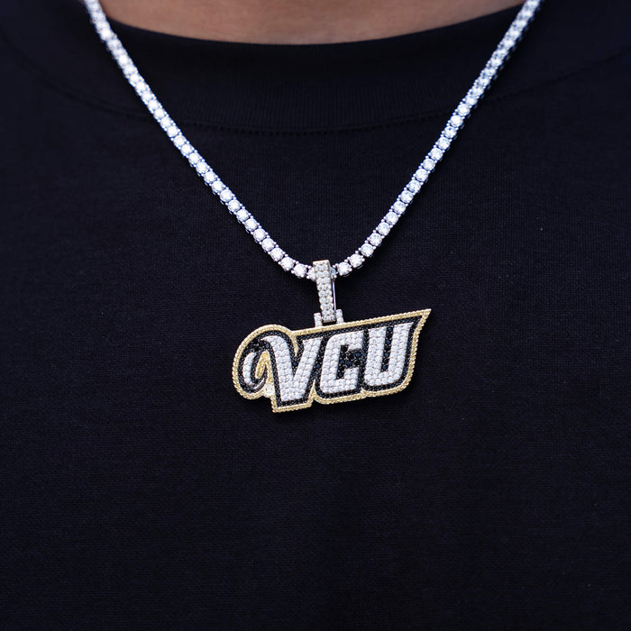 Virginia Commonwealth University Official NCAA Logo Pendant in White Gold