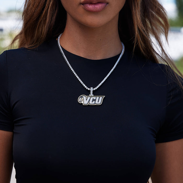 Virginia Commonwealth University Official NCAA Logo Pendant in White Gold