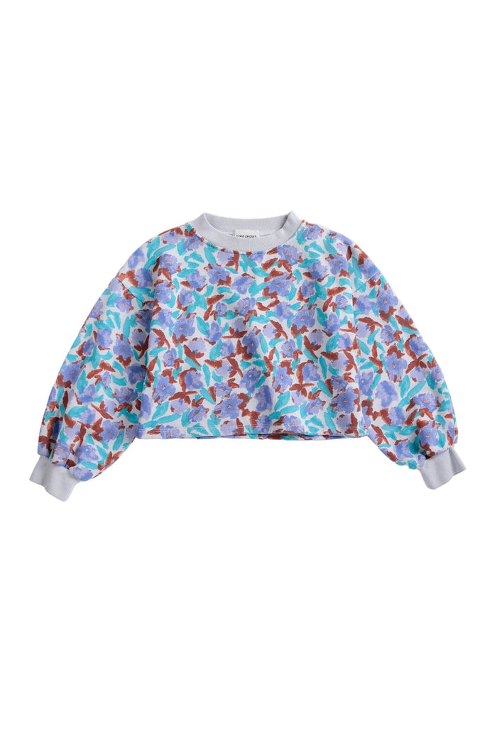 Floral patterned sweatshirt on a white background