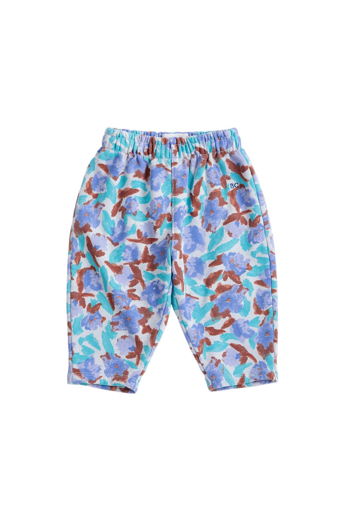 Floral-patterned pants on a white background