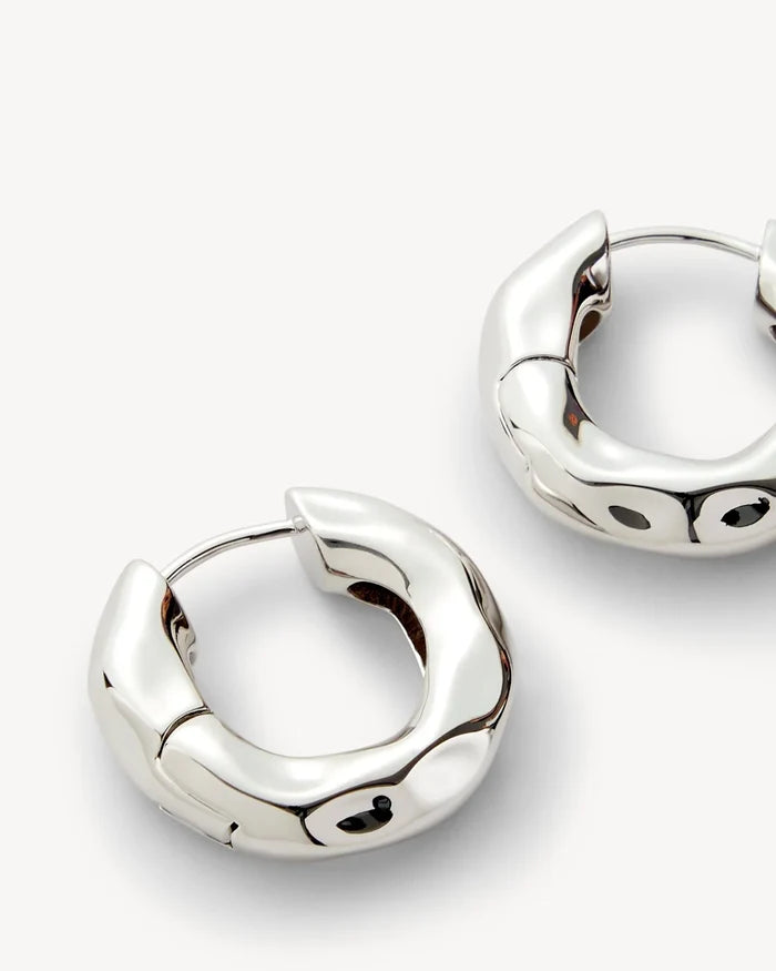 Wavy Chunky Hoops (Silver)
