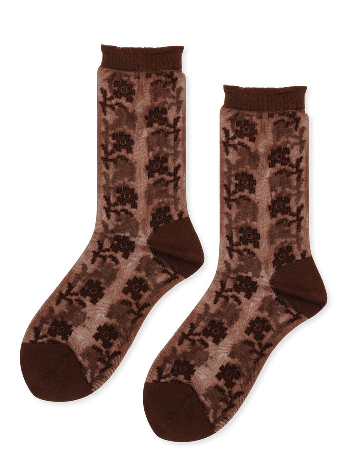 Weylie Sheer Crew (Chocolate)
