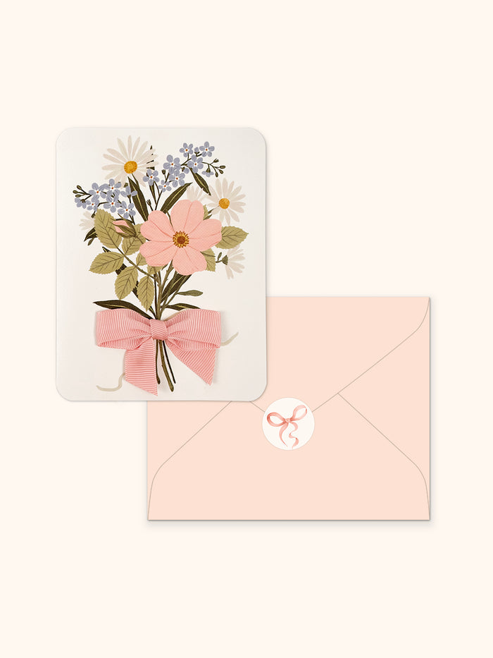 Wildflower Bouquet Bow Note Card Set