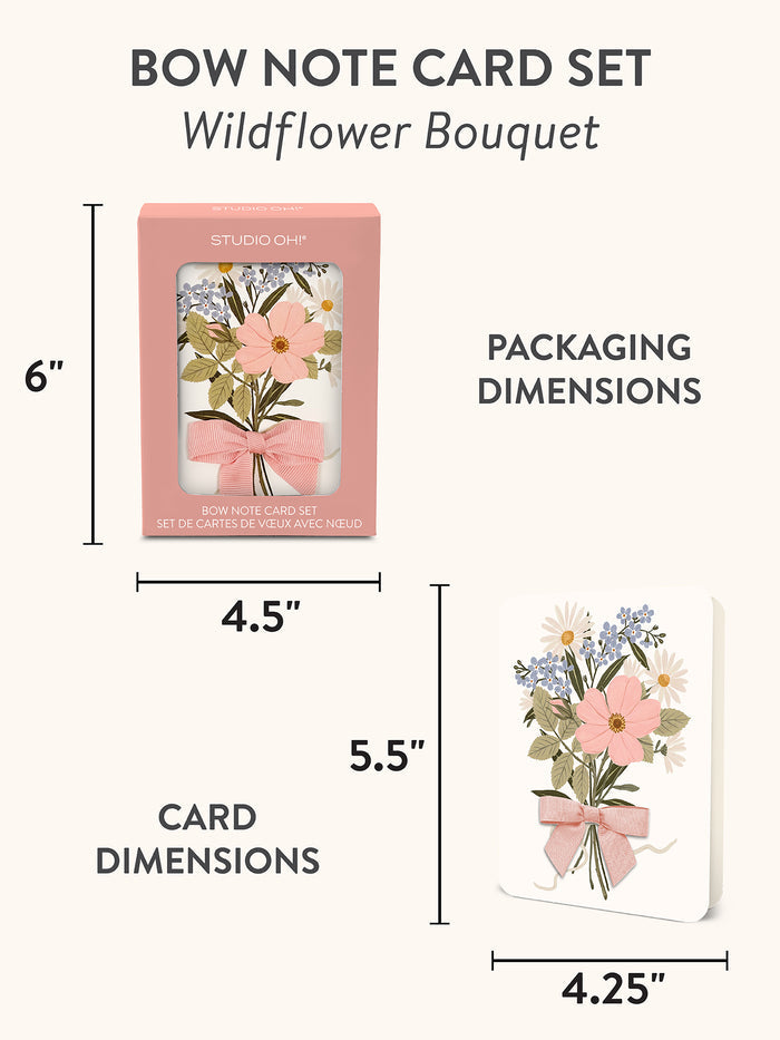 Wildflower Bouquet Bow Note Card Set