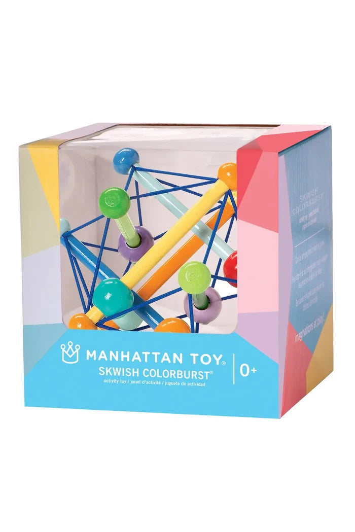 Manhattan Toy Skwish Colorburst toy in its packaging on a white background