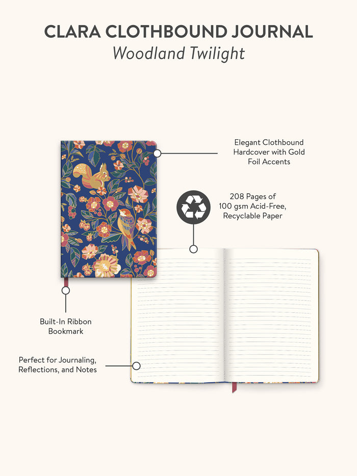 Woodland Twilight Clara Clothbound Journal